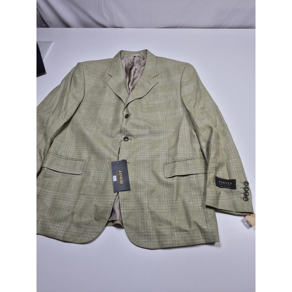 Zanieri Blazer Mens 46R Green Wool Silk Linen Sport Coat Italy NWT FLAW